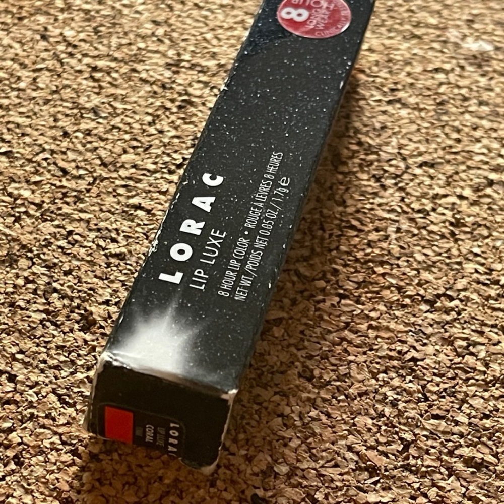 LORAC Lip Luxe coral 8 Hour in Bold Red